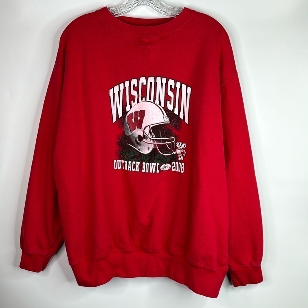 Vintage Crown USA Sport Wisconsin Badgers Outback Bowl 2008 Large